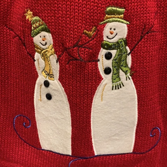 Breckenridge Red Christmas/Winter Vest with Snowmen Grannycore Size MP - Picture 2 of 9